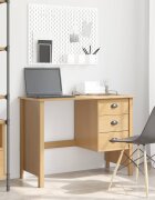 vidaXL 桌 с чекмеджета HILL Меден кафяв 100 x 45 x 74 см
