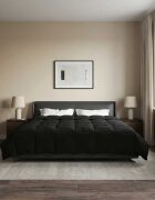 vidaXL Зимен юрган 200 x 200 cm Зима Микрофибър (100% полиестер) Черно