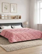 vidaXL Зимен юрган 200 x 200 cm Зима Розово Дишащo