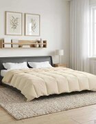 vidaXL Зимен юрган 200 x 220 cm Зима Микрофибър (100% полиестер) Крем