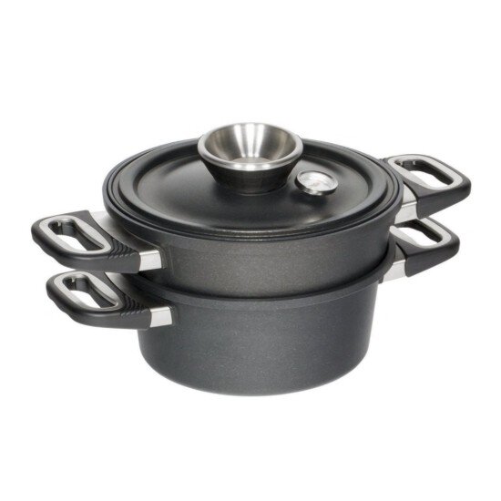 AMT Gastroguss Комплект за готвене на пара от 3 части алуминий 33 x 26 см/6 L овал
