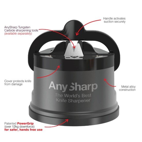 AnySharp Точилка за ножове "Pro" Gun Metal -