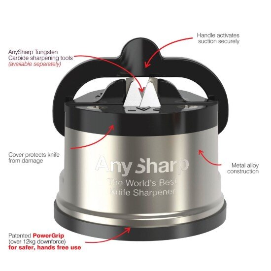 AnySharp Точило за ножове "Pro" Brushed Metal -