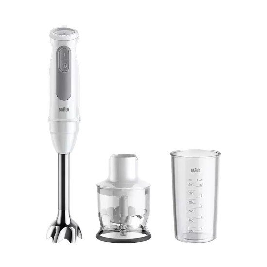 Braun Ръчен пасатор "MultiQuick 5" 3 аксесоара 1000 W бял -