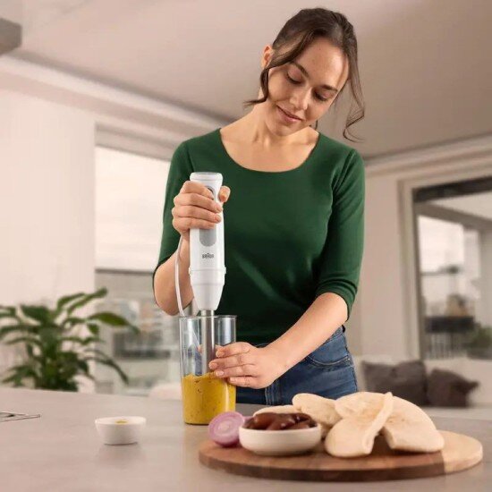 Braun Ръчен пасатор "MultiQuick 5" 3 аксесоара 1000 W бял -