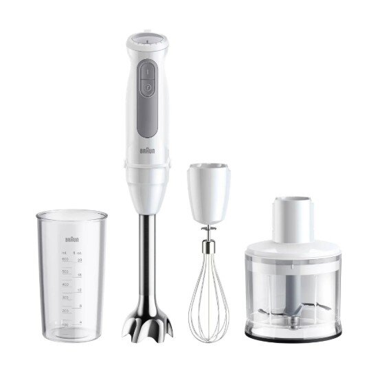 Braun Ръчен пасатор "MultiQuick 5" 4 аксесоара 1000 W бял -