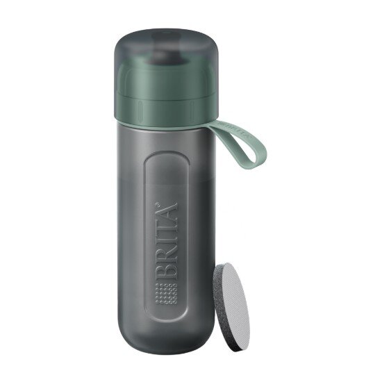 Brita бутилка за филтриране на вода Active 600 ml (тъмнозелена) + 2 фи