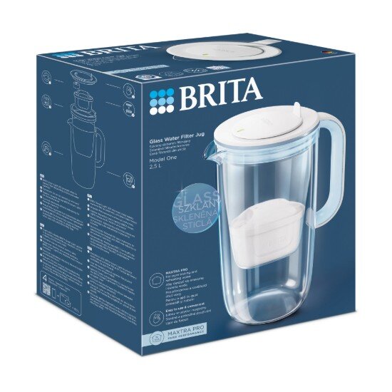 Brita Стъклена филтърна кана 2.5 л Maxtra PRO (светлосиня)