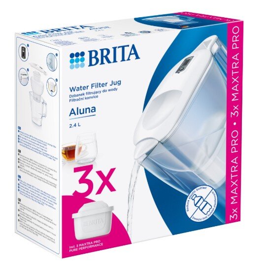 Brita Стартов пакет за филтриране на вода Aluna 24 L (бял) + 3 филтър