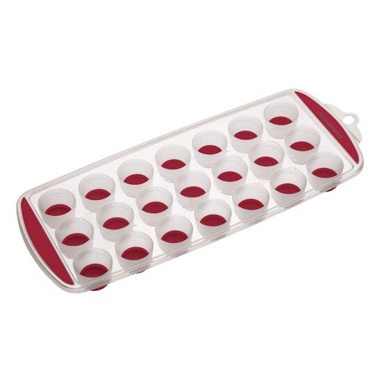 Colourworks Тава за ледени кубчета 28 x 12 см силикон червена -