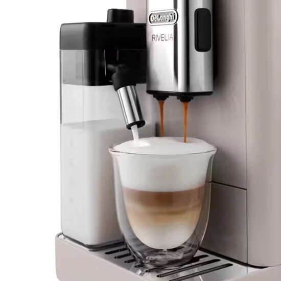 DeLonghi Автоматична машина за еспресо 1450W "Rivelia" Sand Beige -