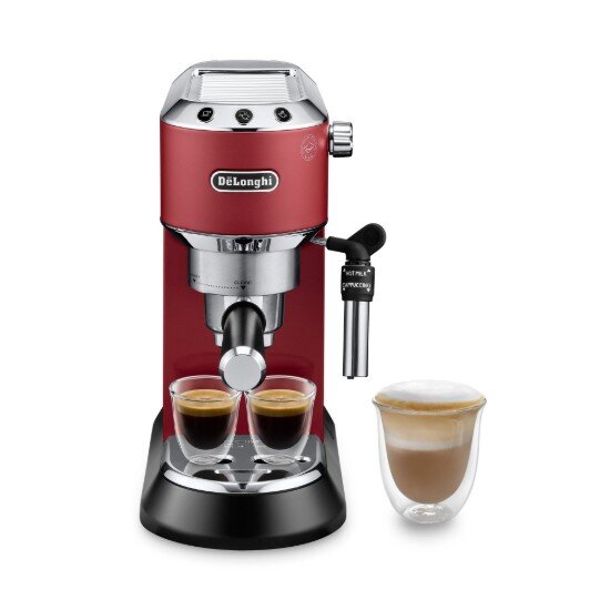 DeLonghi Ръчна еспресо машина 1300W "Dedica" червена - De'Longhi