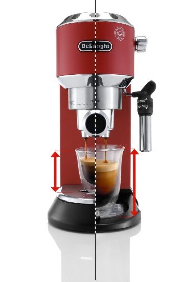 DeLonghi Ръчна еспресо машина 1300W "Dedica" червена - De'Longhi