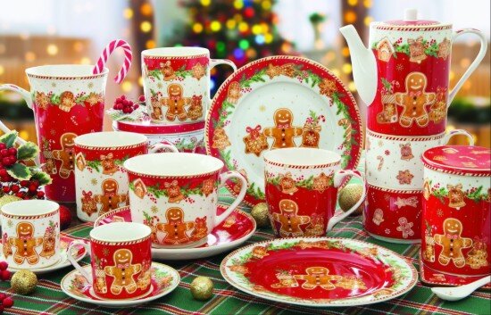 Easy Life Чаша с чинийка порцелан 400 мл "Fancy Gingerbread" -