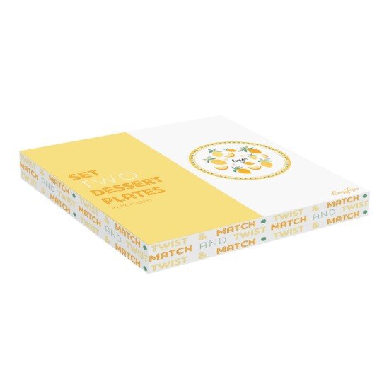 Easy Life Комплект от 2 десертни чинии порцелан 20 см "Twist&Match" Yellow -