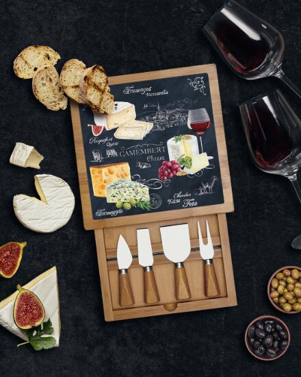Easy Life Комплект "World of cheese" от 6 части за сервиране на сирена 25 х 25