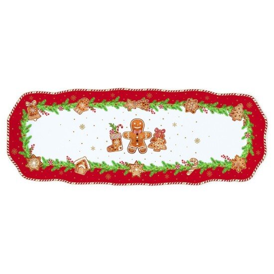 Easy Life Плато за сервиране порцелан 37 × 14 см "Fancy Gingerbread" - Easy L