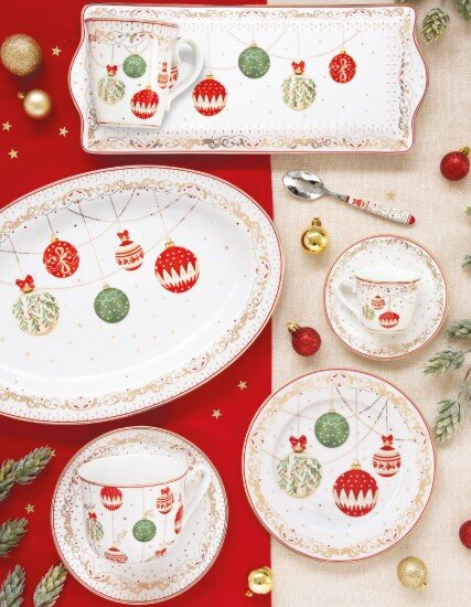 Easy Life Поднос за сервиране порцелан 35x15см "Christmas Eve" - ​​