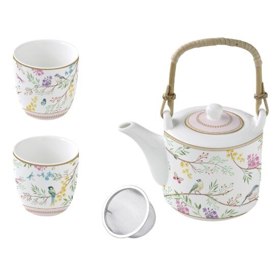 Easy Life Порцеланов чайник 600 ml с инфузер и 2 чаши "Birds Melody" - Easy L