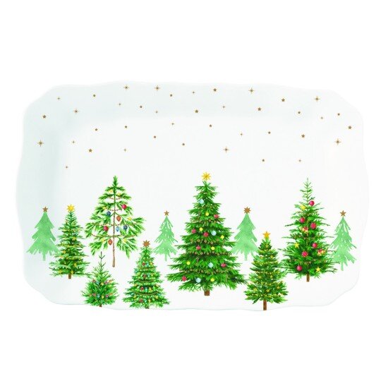 Easy Life Порцеланово поднос 35 × 23 см "Festive TREES" -