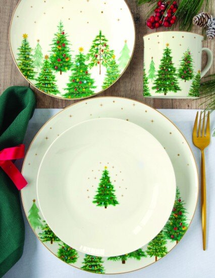 Easy Life Порцеланово поднос 35 × 23 см "Festive TREES" -