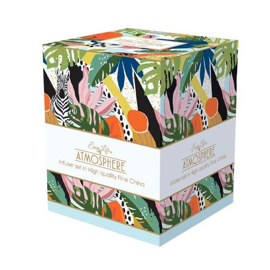 Easy Life "Tropical Vibes" 350 мл порцеланова чаша с капак и инфузор -