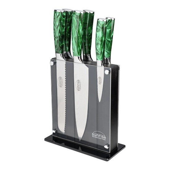 Grunwerg Комплект ножове Rockingham Forge Sunrise от 7 части Emerald Green - G