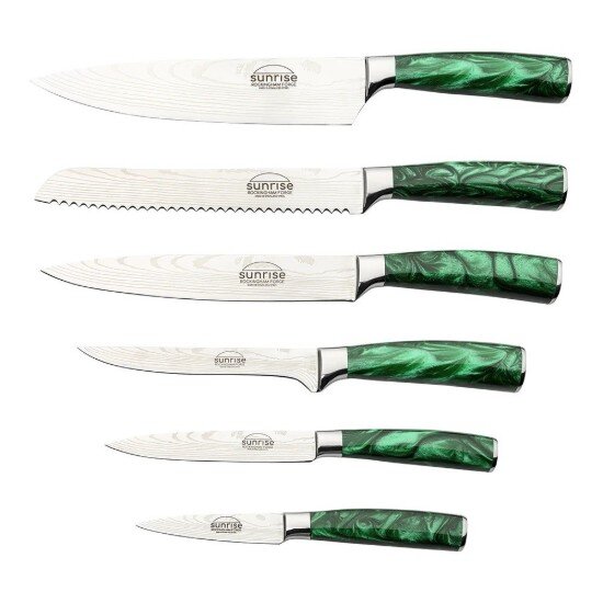 Grunwerg Комплект ножове Rockingham Forge Sunrise от 7 части Emerald Green - G