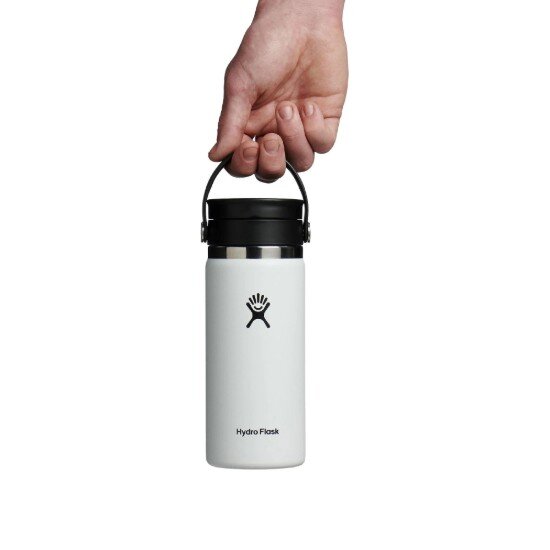 Hydro Flask Термоизолирана бутилка неръждаема стомана 470 мл "Wide Sip" бяла -