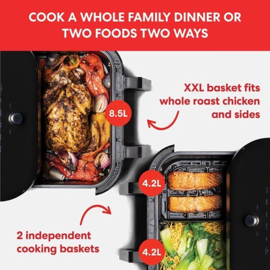 Instant Pot Двоен фритюрник с горещ въздух 85 л / 1700 W Vortex Plus VersaZone