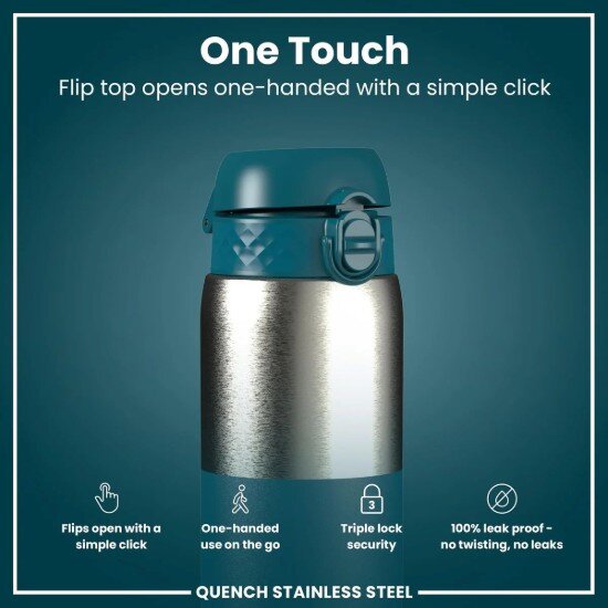Ion8 Бутилка за вода неръждаема стомана 1.2 L Deep Teal -