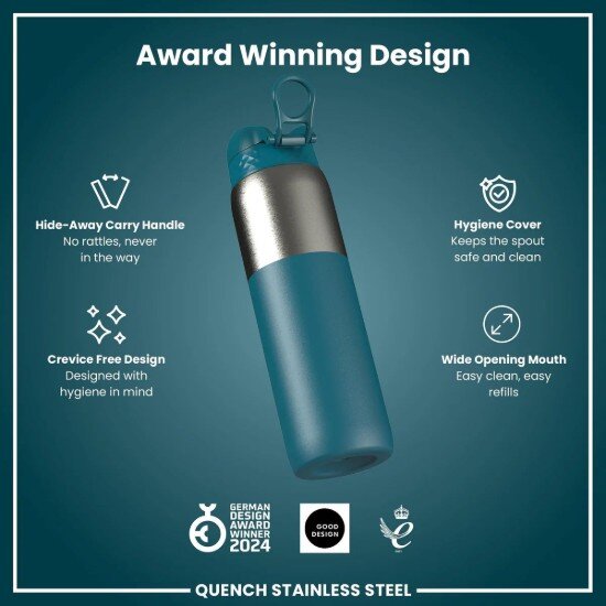 Ion8 Бутилка за вода неръждаема стомана 1.2 L Deep Teal -