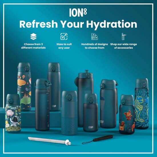 Ion8 Бутилка за вода неръждаема стомана 1.2 L Deep Teal -