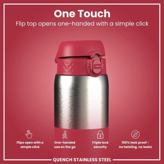 Ion8 Бутилка за вода неръждаема стомана 920 ml Viva Magenta -