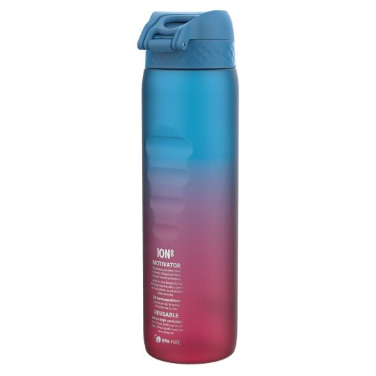 Ion8 Бутилка за вода "Times To Drink" recyclon™ 1L Blue&Pink -