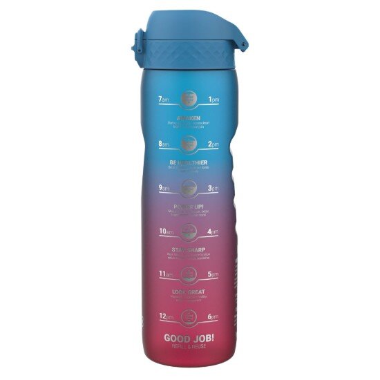 Ion8 Бутилка за вода "Times To Drink" recyclon™ 1L Blue&Pink -