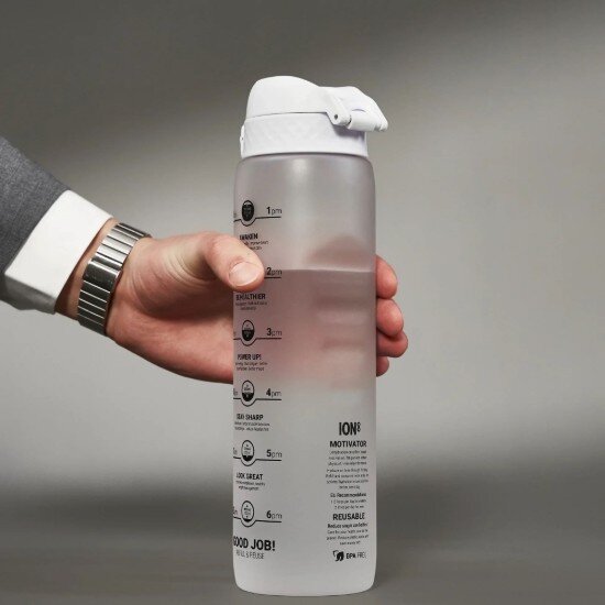 Ion8 Бутилка за вода "Times To Drink" recyclon™ 1L Ice -