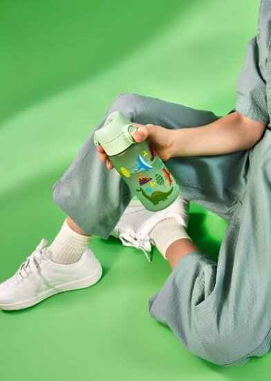 Ion8 Бутилка за вода за деца recyclon™ 350 ml Dinosaurs -