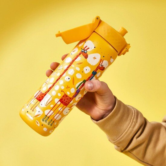 Ion8 Детска бутилка за вода неръждаема стомана 600мл Giraffes -