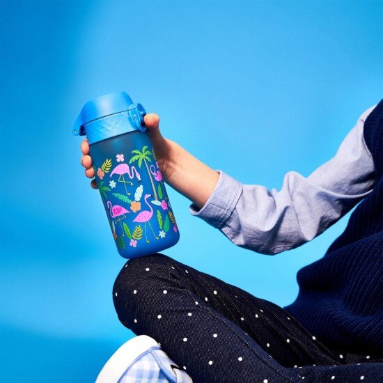 Ion8 Детска бутилка за вода recyclon™ 350 мл Flamingos -