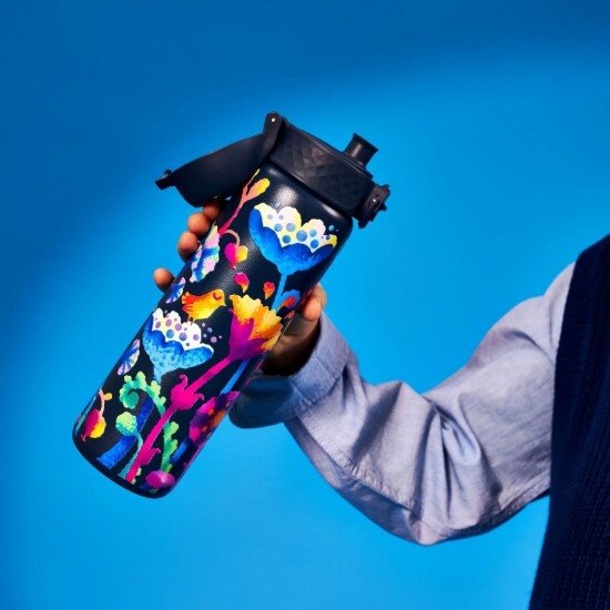 Ion8 Детска бутилка за вода SLIM неръждаема стомана 500мл Bright Floral