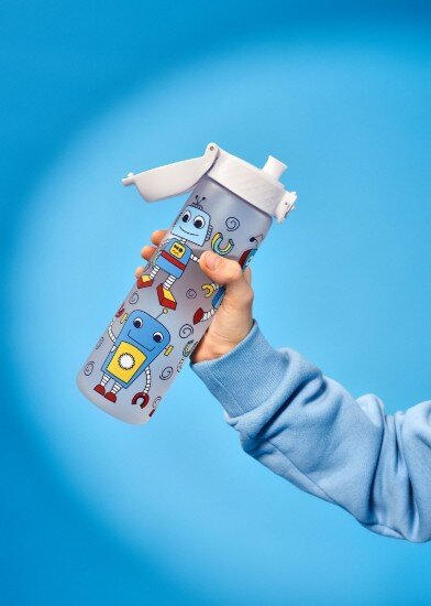 Ion8 Детска бутилка за вода "Slim" recyclon™ 500 ml Robots -