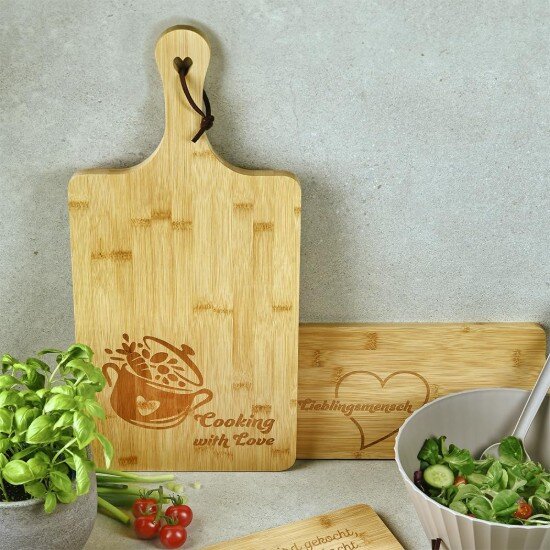 Kesper Плато за сервиране бамбук 55 x 25 x 15 см "Cooking with love" - ​​