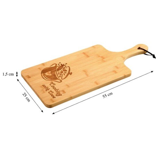 Kesper Плато за сервиране бамбук 55 x 25 x 15 см "Cooking with love" - ​​