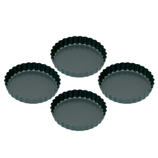 Kitchen Craft Комплект от 4 форми за печене на мини тарти стомана 10 см - Kitchen