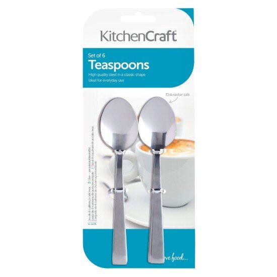 Kitchen Craft Комплект от 6 чаени лъжички неръждаема стомана -