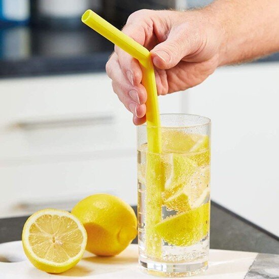 Kitchen Craft Комплект от 6 силиконови сламки 25 см и четка за почистване - от Kitc