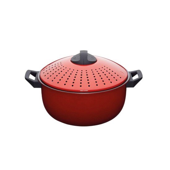 Kitchen Craft Тенджера от въглеродна стомана за варене на паста 4л червена - от Kit