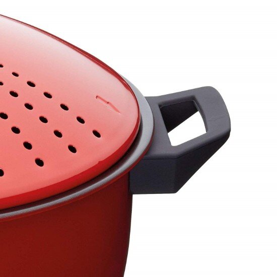 Kitchen Craft Тенджера от въглеродна стомана за варене на паста 4л червена - от Kit