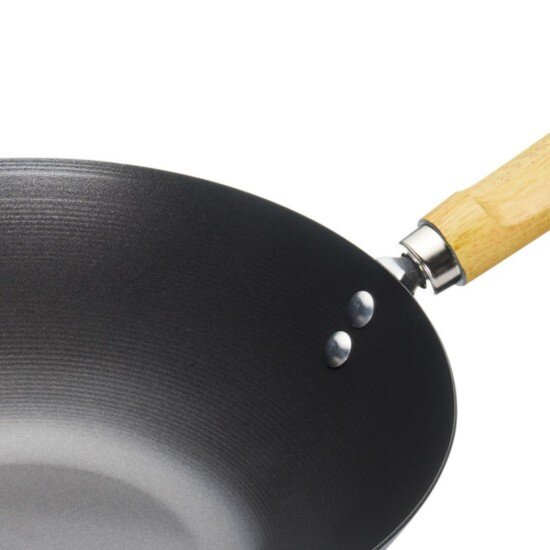 Kitchen Craft Уок тиган с дървена дръжка 30 см въглеродна стомана - от марката Kit